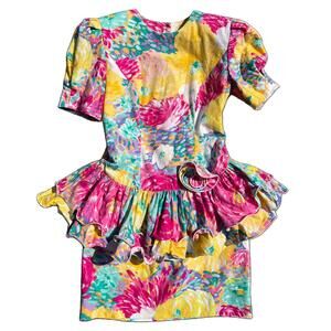 CII New York Paris Peplum Set (2 Piece) 1980s